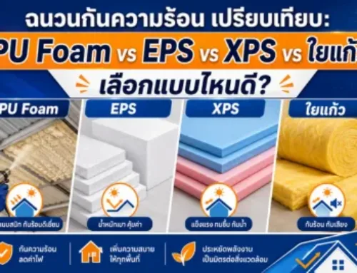 ฉนวนกันความร้อน เปรียบเทียบ: PU Foam vs EPS vs XPS vs ใยแก้ว เลือกแบบไหนดี?